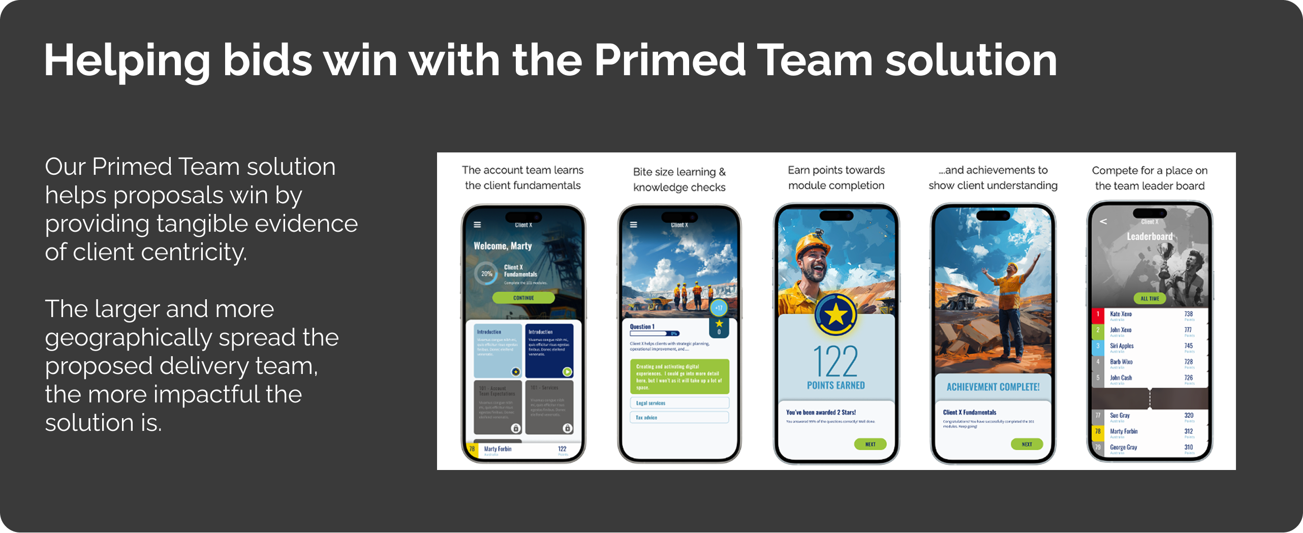 PrimedTeam — proposal readiness and client-centric team credentialing tool