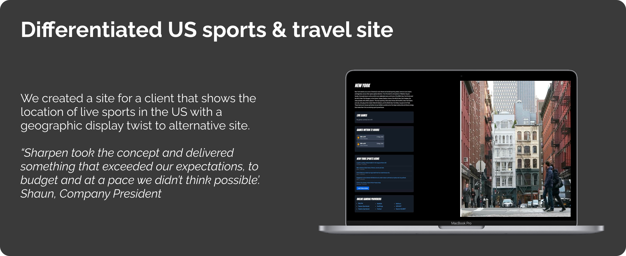 US Sports and Travel — digital booking and discovery platform